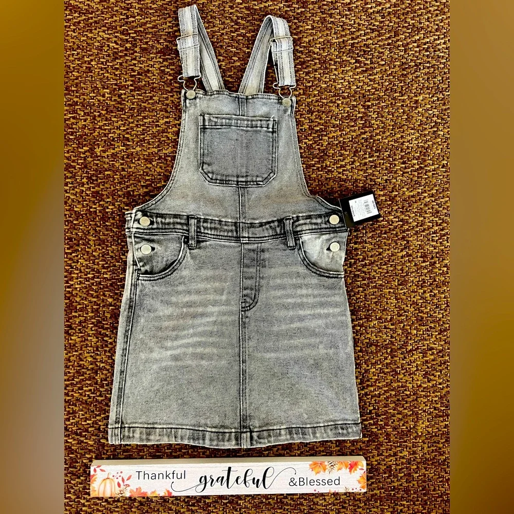 Brand New. Art Class gray Denim overall dress